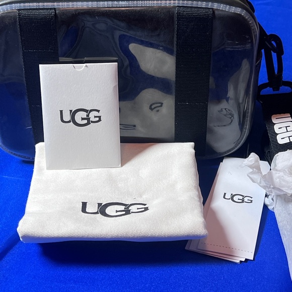 UGG Black and White Shearling Crossbody Bag - Picture 2 of 5
